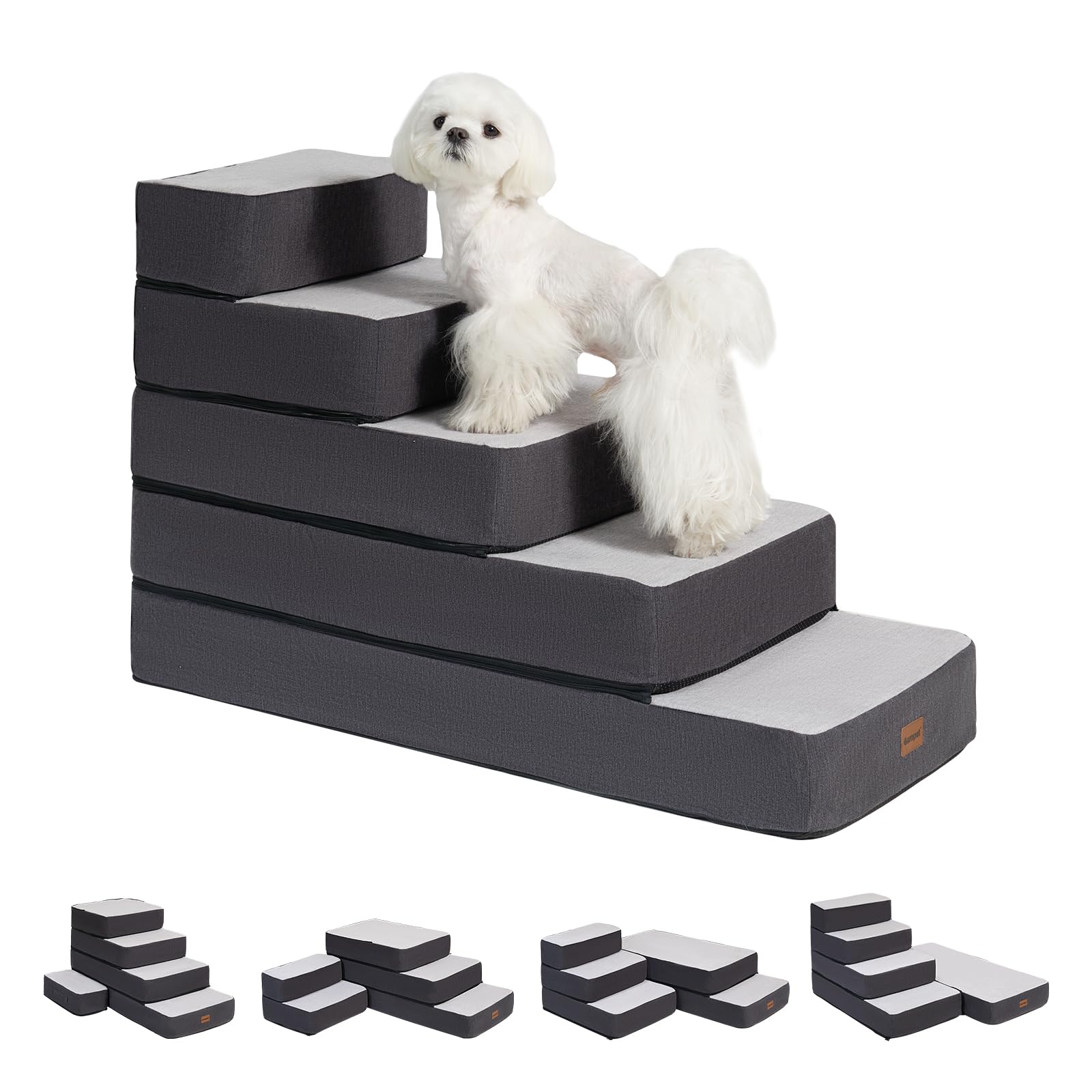 Garnpet escaliers pour chien, 5 étapes ajustables, sécurité et confort.