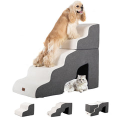 Garnpet escaliers chien lit haut tunnel intégré, confort accru et sécurité.