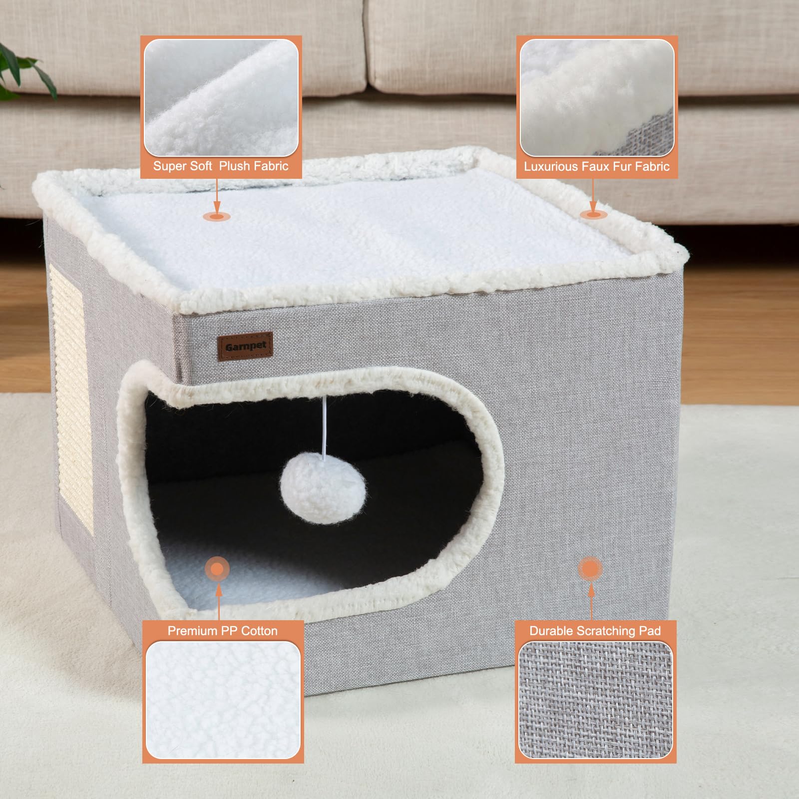 Garnpet housse-coussins-chat: douceur et nettoyage facilité.