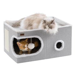 Lit Garnpet intérieur cabane-cube: refuge douillet pour chats.