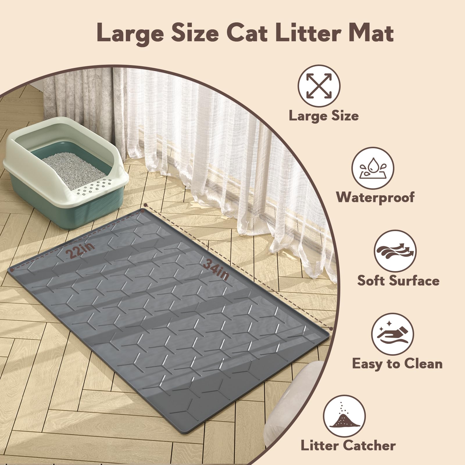 Garoopion tapis-litiere anti fuite impermeable