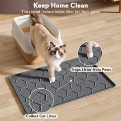 Garoopion Tapis Litière rebords surélevés évitent les fuites.