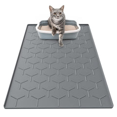 Tapis Garoopion pour litiere grand gris fonce, grand espace pour retenir la litiere