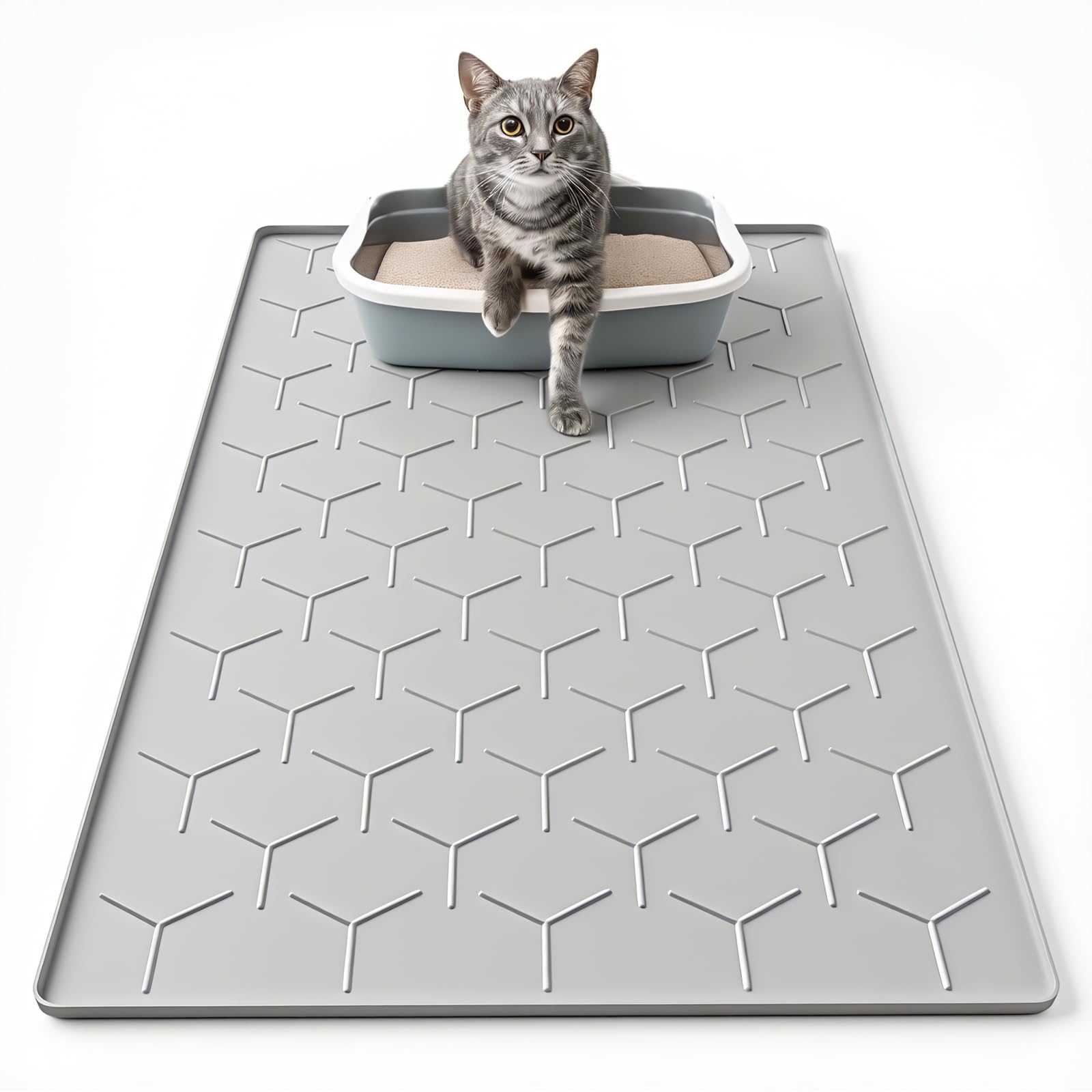 Garoopion tapis litière grand format 34x22, réduit les traces autour de la litière.