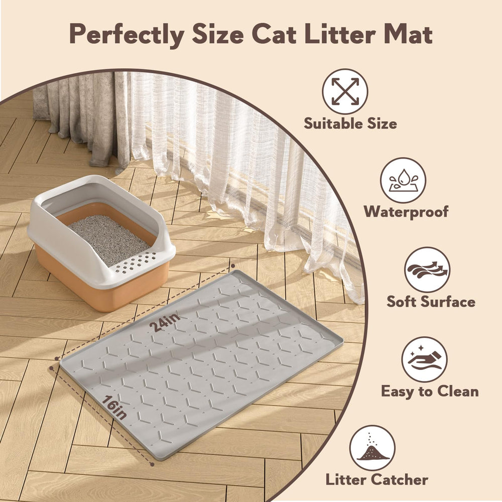 Garoopion tapis-litiere-multi-usage: peut aussi servir de plateau repas.
