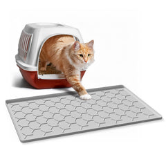 Garoopion tapis-litiere silicone 24x16: capte les grains et protège le sol.