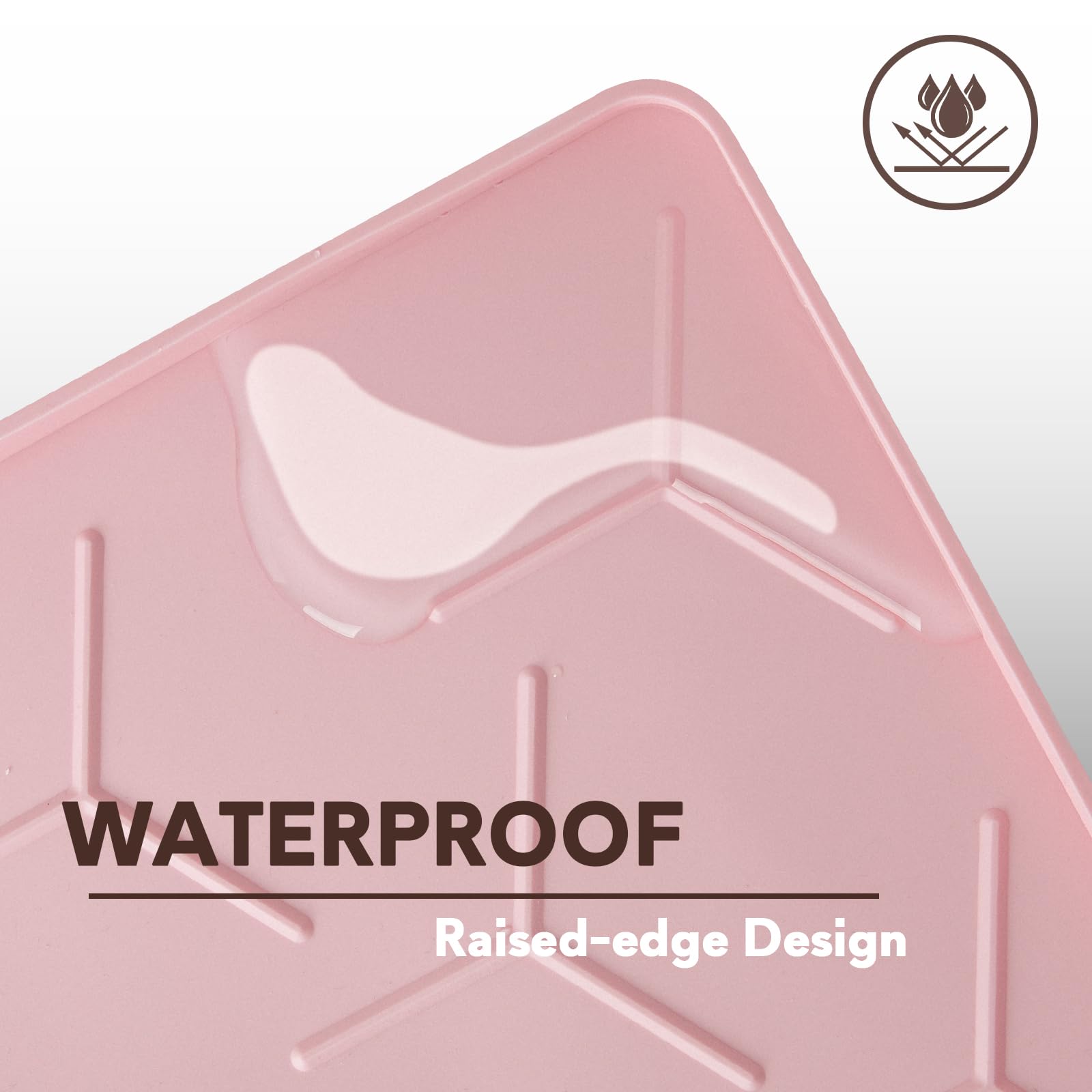 Garoopion Tapis litière chat silicone rose – réduit les traces autour de la zone de litière.