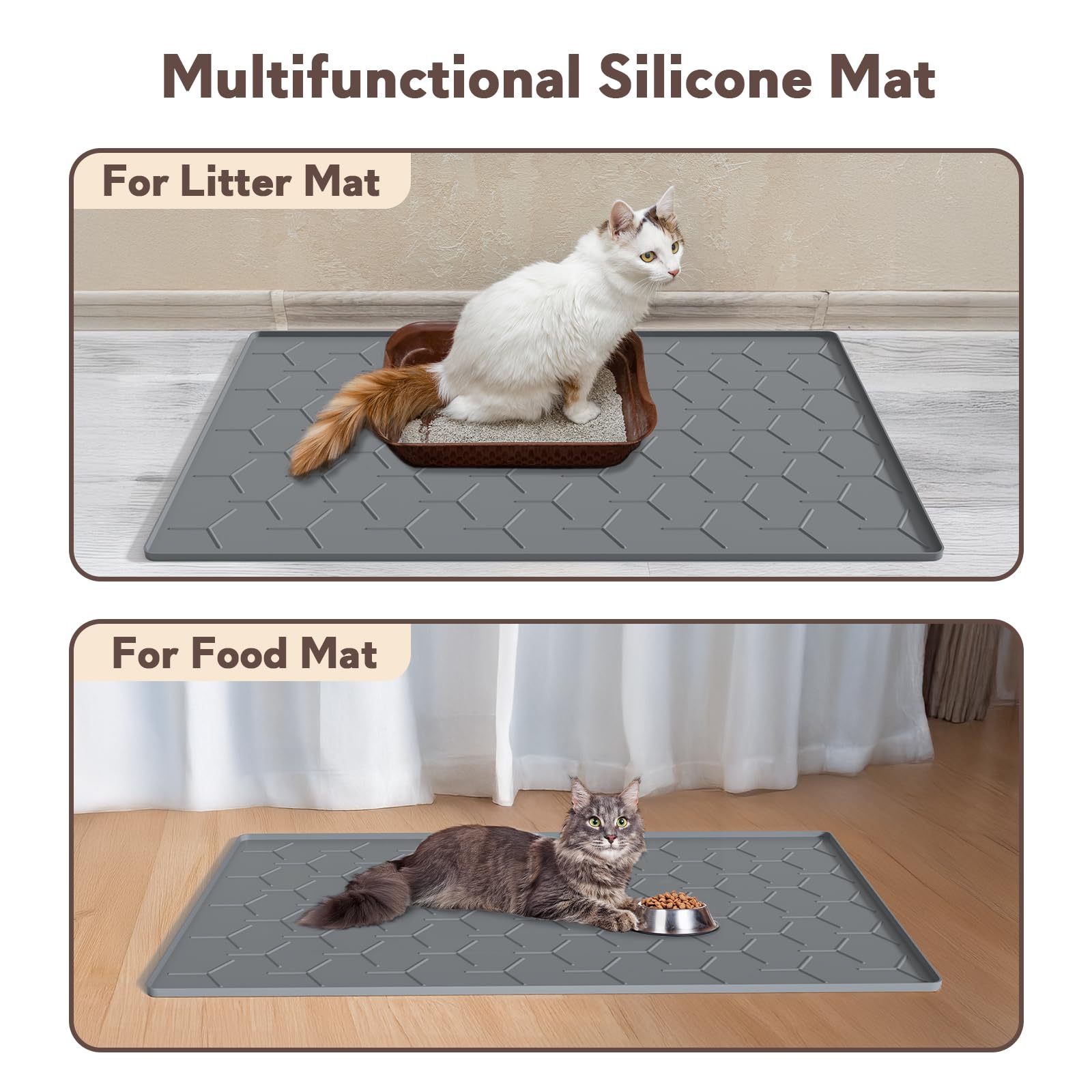 Garoopion tapis litiere design gris foncé: look discret et élégant dans l’intérieur.