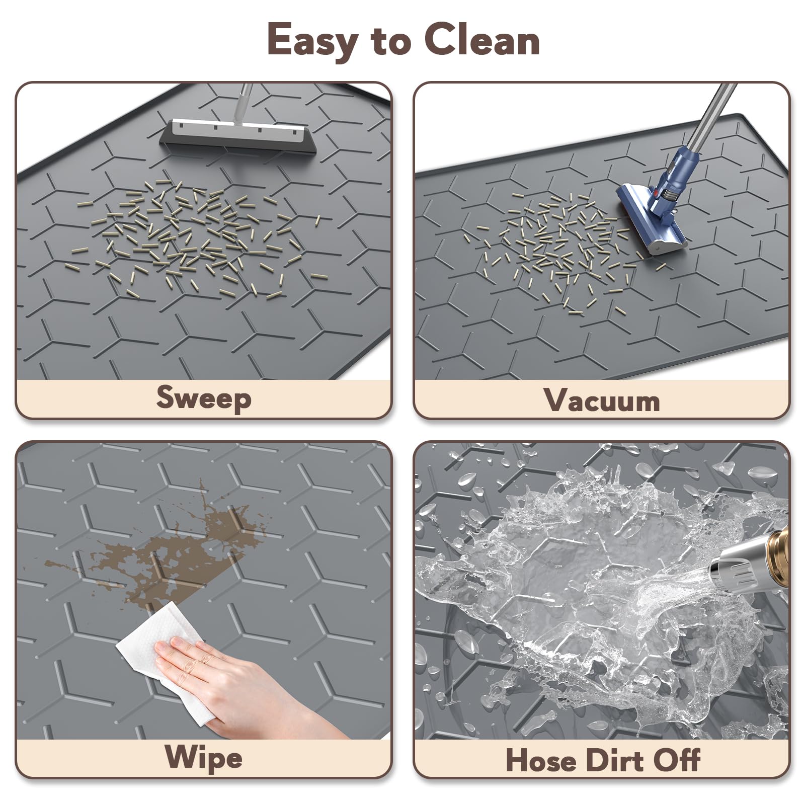 Garoopion tapis-litiere nettoyage facile par aspiration ou rinage