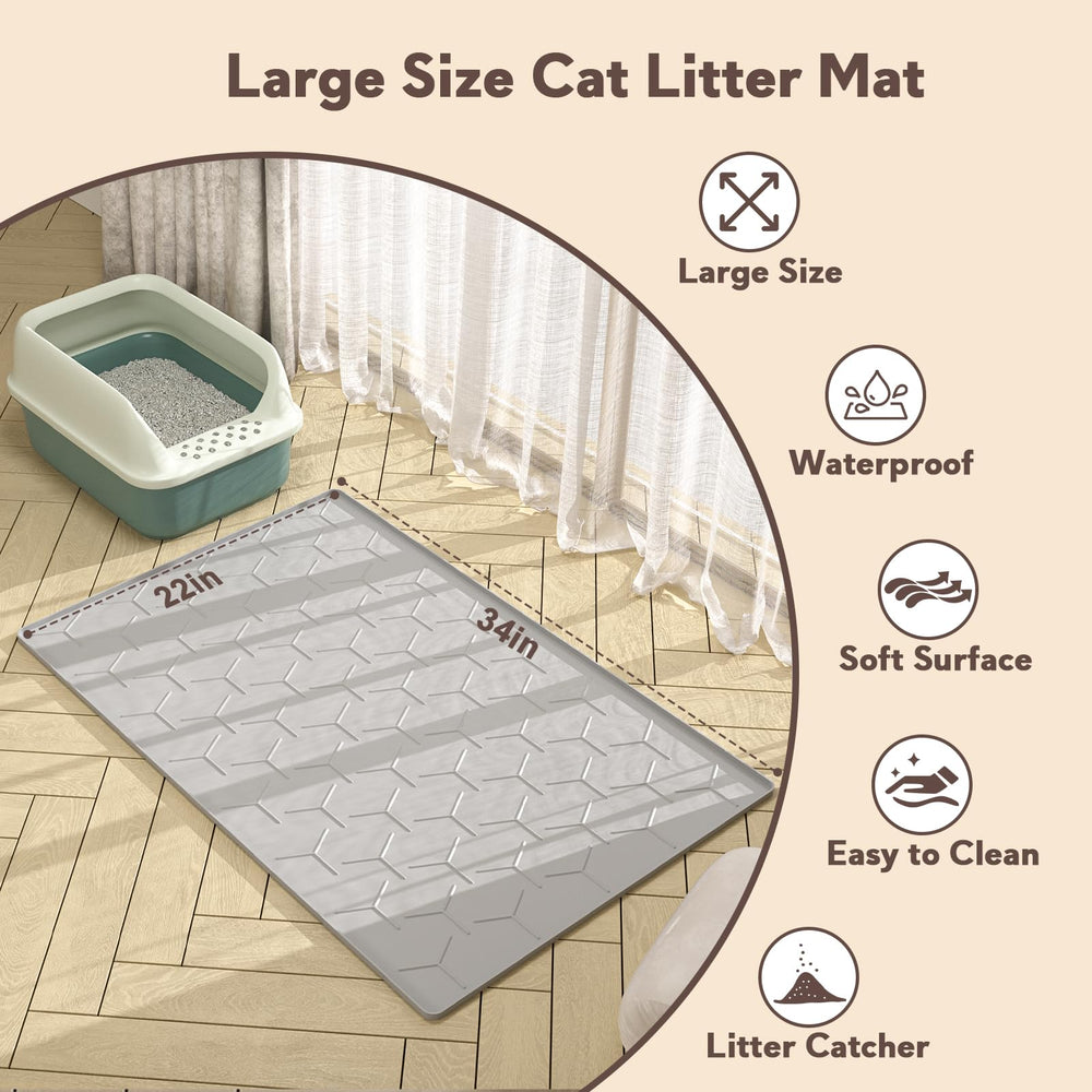 Garoopion tapis litière facile à nettoyer, essuyage rapide ou lavage.
