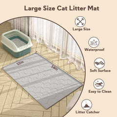 Garoopion tapis litière facile à nettoyer, essuyage rapide ou lavage.