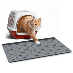 Garoopion Tapis Litière silicone 24x16 protège le sol des grains.