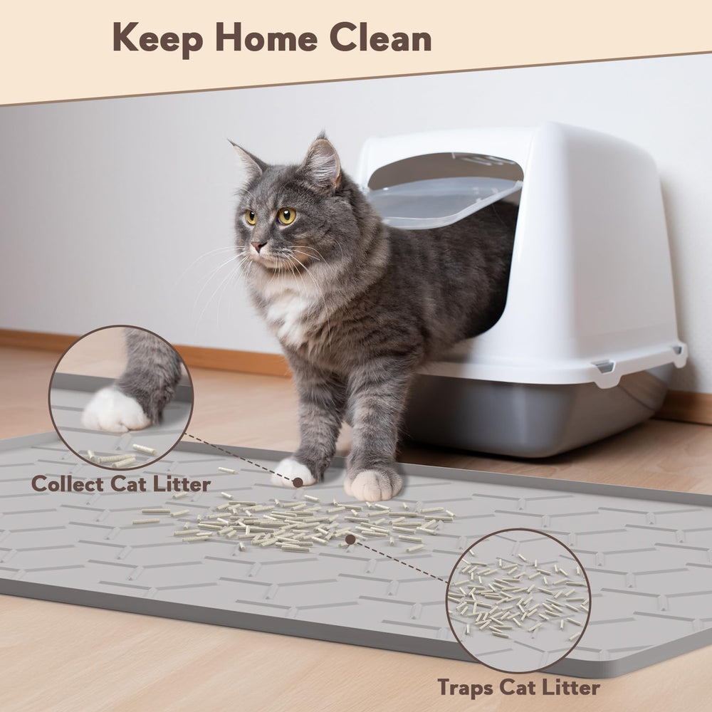 Garoopion tapis litière en silicone doux, surface agréable pour les pattes.