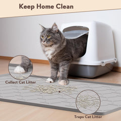 Garoopion tapis litière en silicone doux, surface agréable pour les pattes.