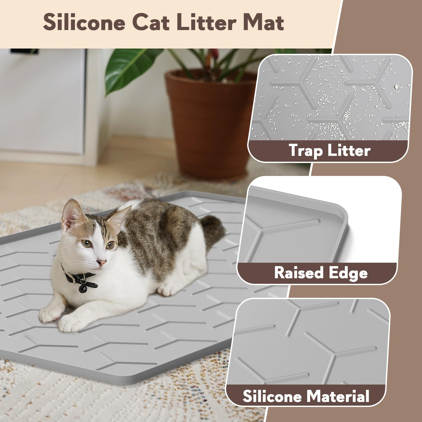 Garoopion Tapis Silicone-Durable, surface douce et agréable pour les pattes.