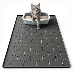 Garoopion tapis-litiere silicone grande 34x22, collecte efficace des residues de litiere.