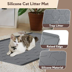 Garoopion tapis litiere silicone confort pattes: surface douce pour les pattes du chat.