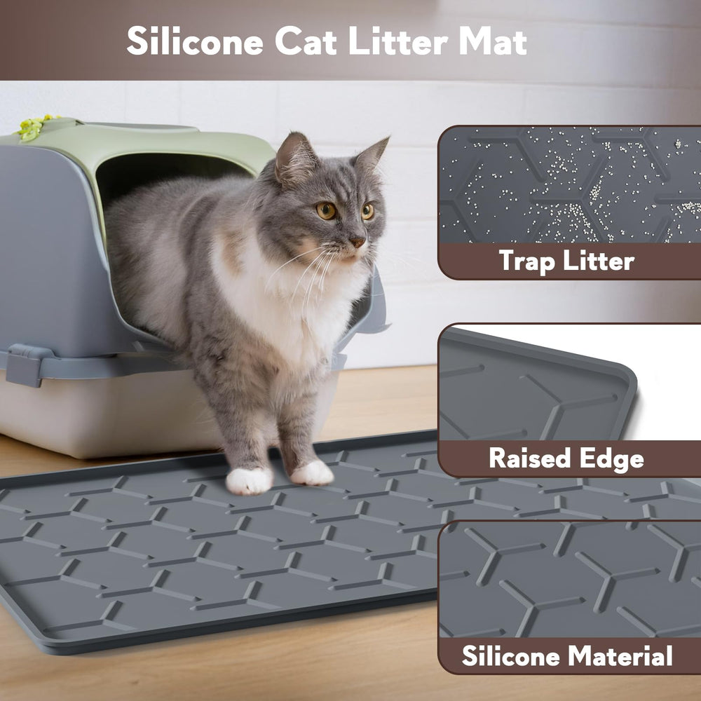 Tapis silicone Garoopion à texture douce retire facilement la litière des pattes.