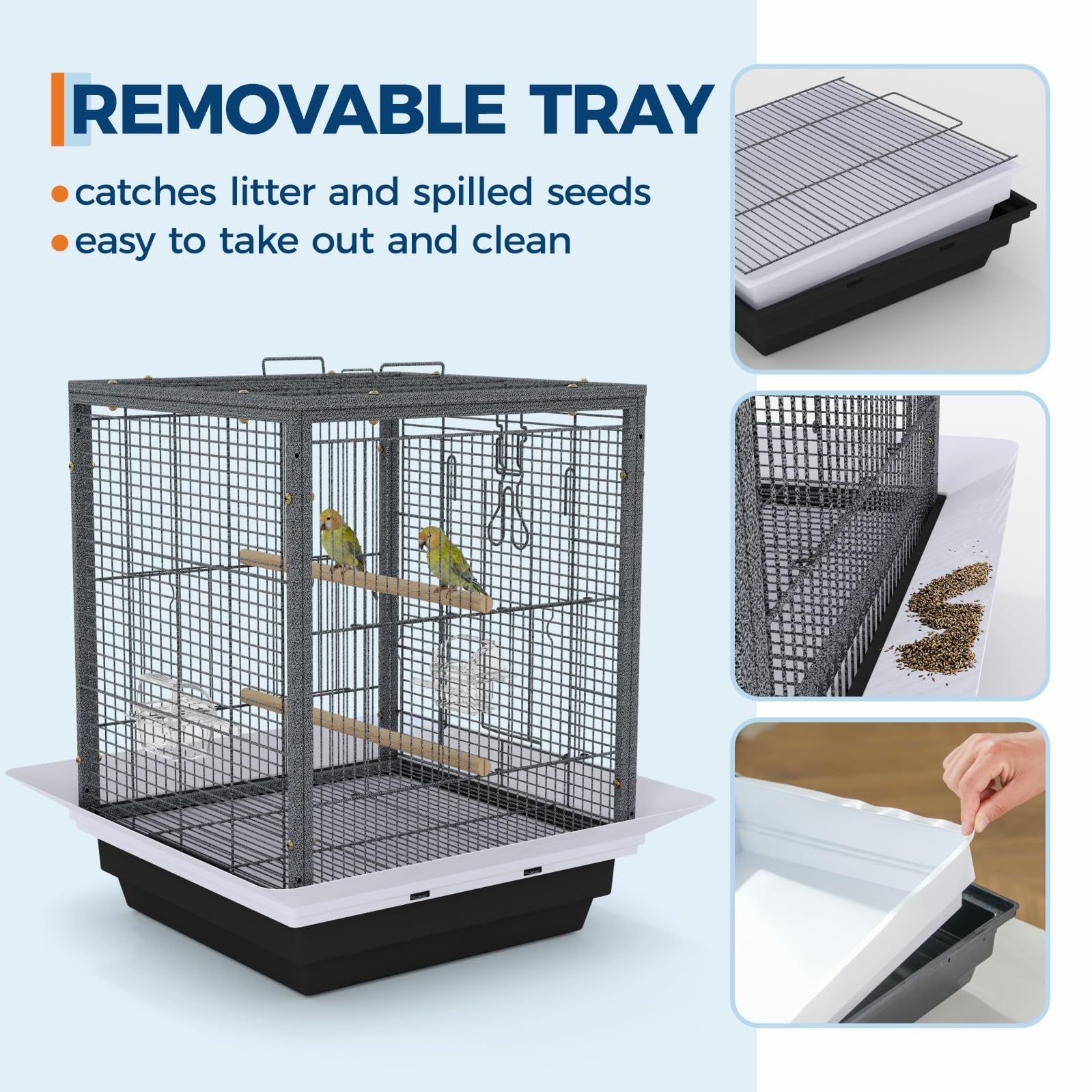 GarveeLife-cuves-nourriture-double-cage pratique pour nourrir sans interruption
