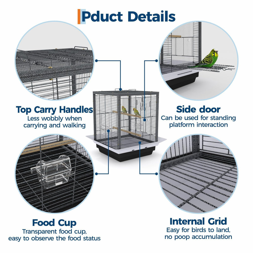 GarveeLife-perchoirs-hauts-cage offre des zones de repos confortables pour petits oiseaux