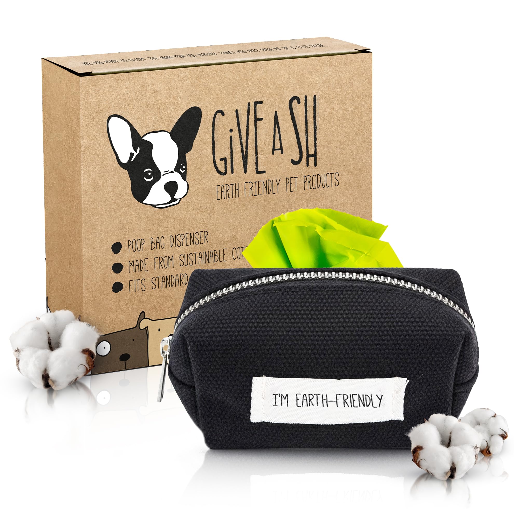 G.A.S porte-sacs crottes noir avec mousqueton, pratique et durable en balade.