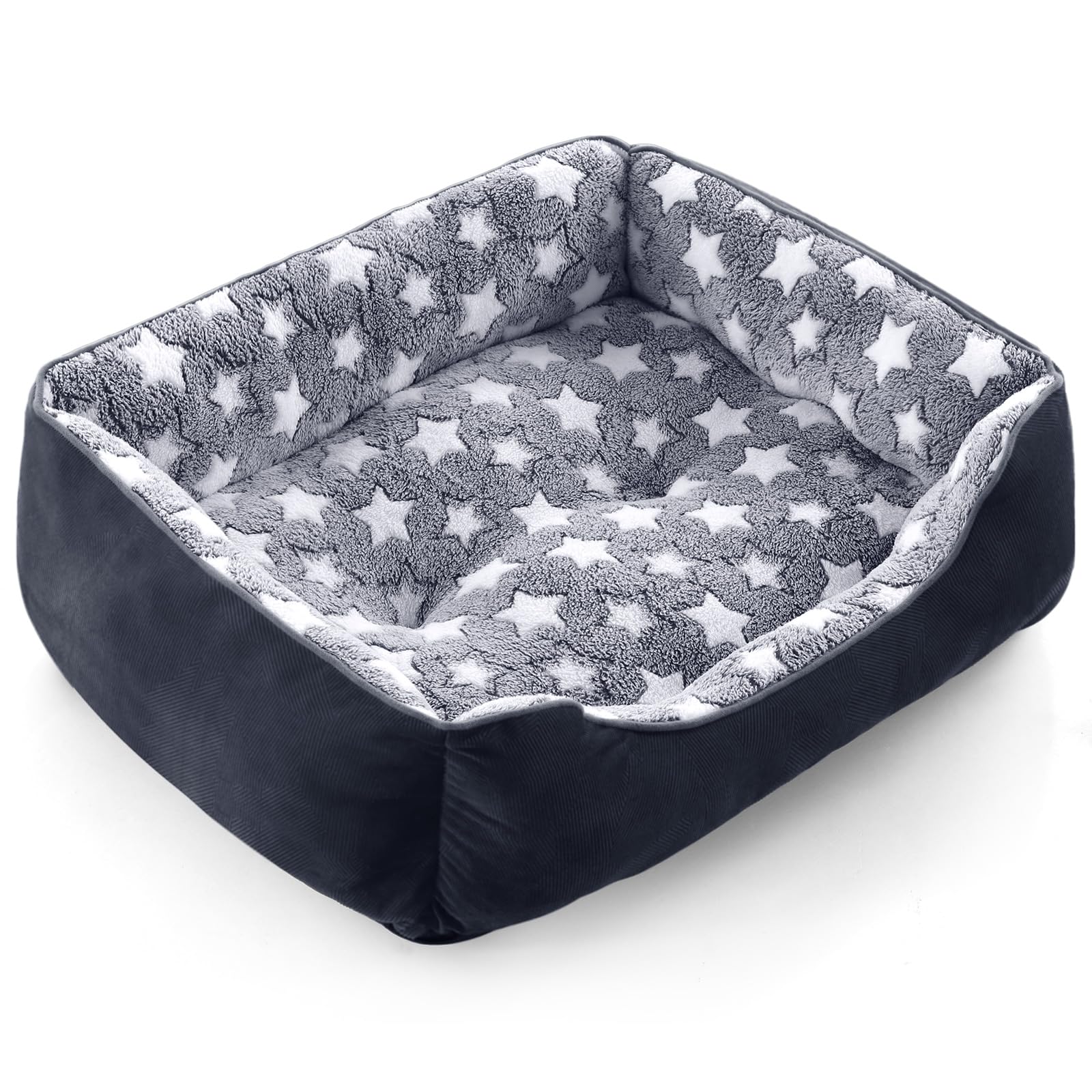 Lit GASUR petit chien rectangle noir — cadre confortable et élégant.