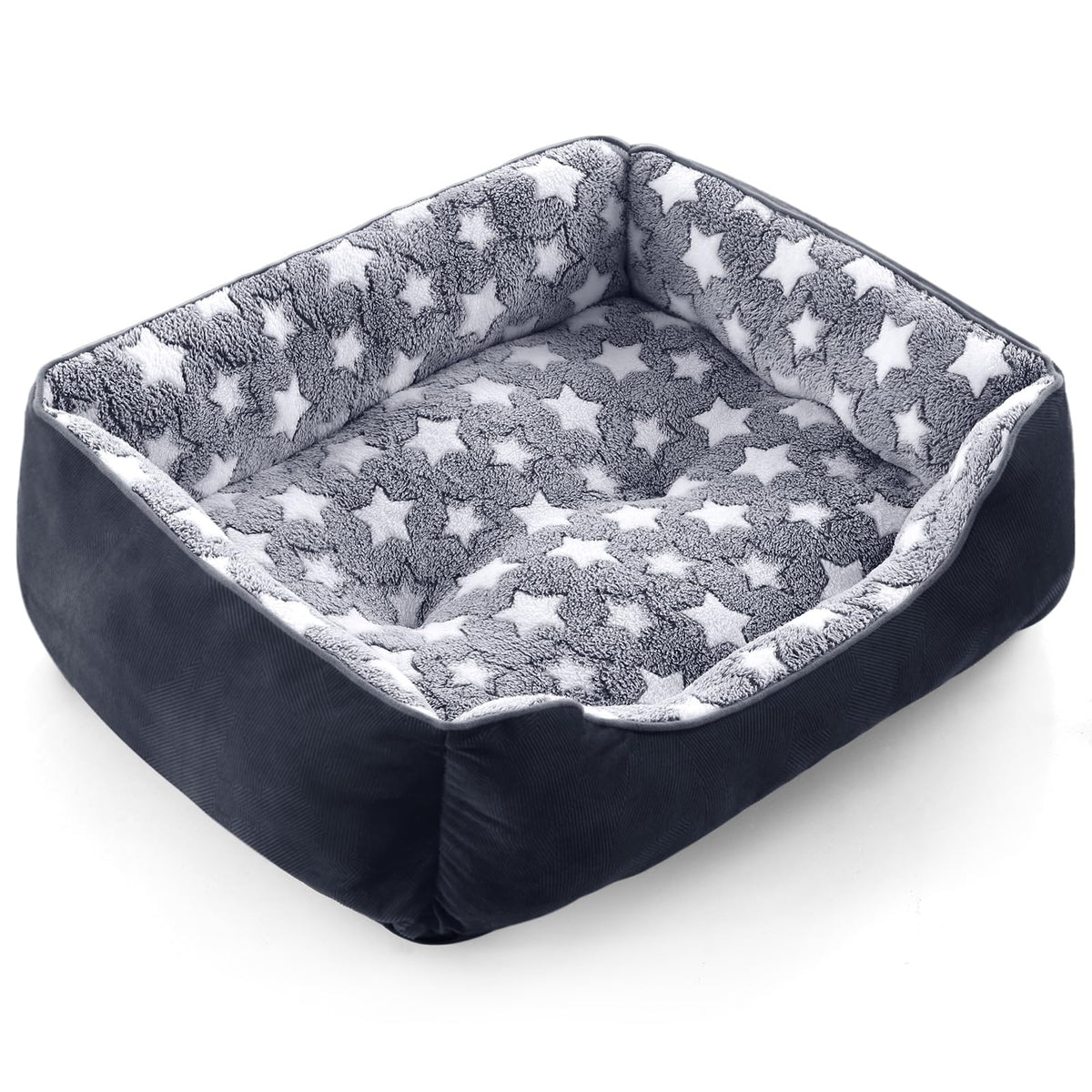 Lit GASUR petit chien rectangle noir — cadre confortable et élégant.