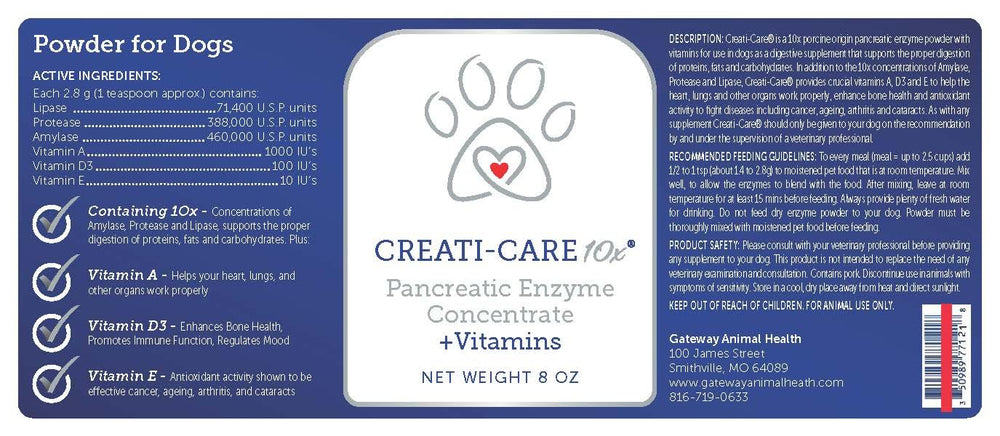 Gateway Pet Products Creati-Care vitamine A, soutien immunitaire et santé des yeux.