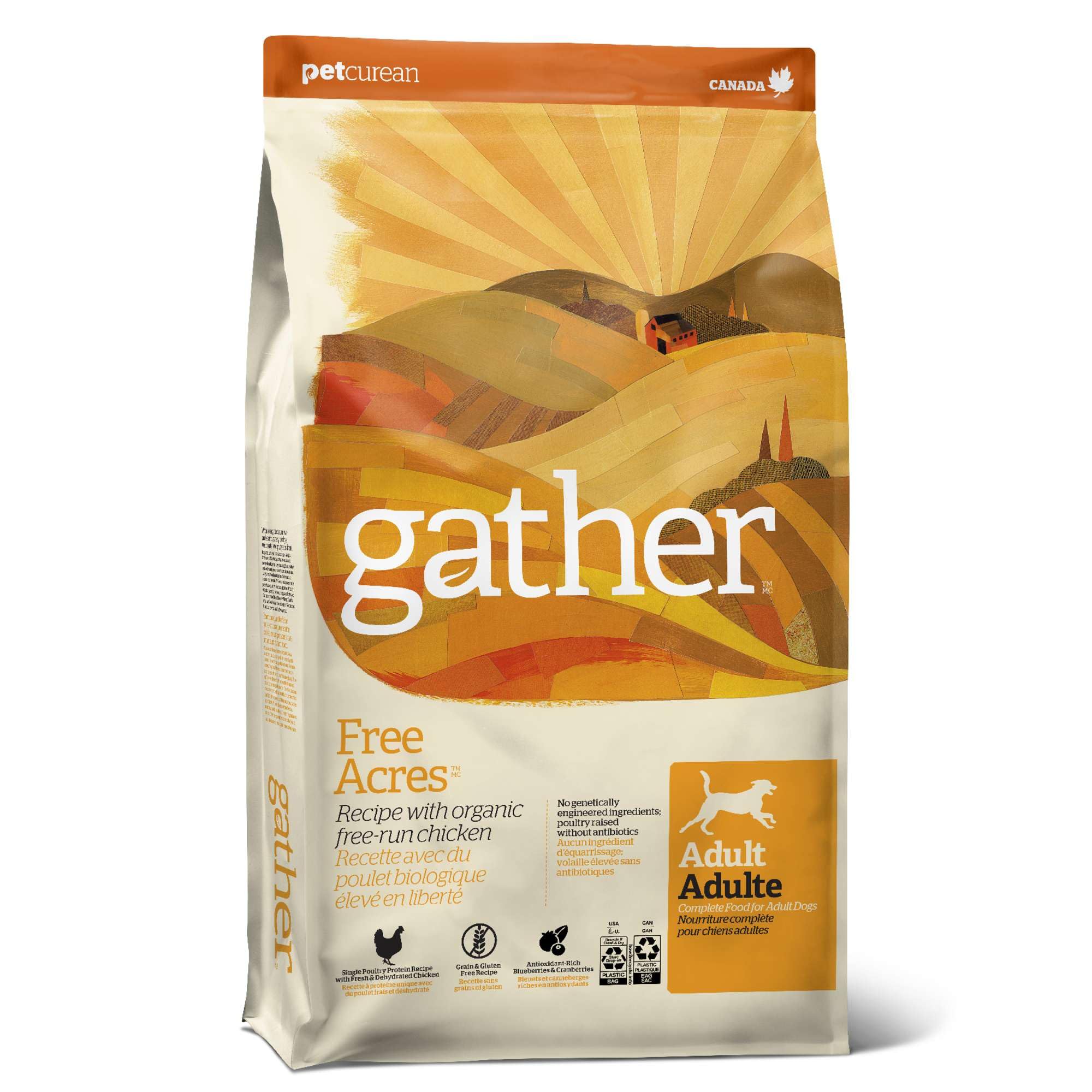 Sac Gather Free Acres, croquettes pour chien 6 lb, pratique et appétissante.