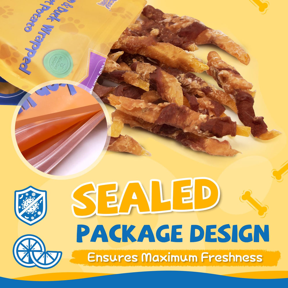 Sans cuir brut gazeupon friandises poulet-canard patate-douce, option saine.