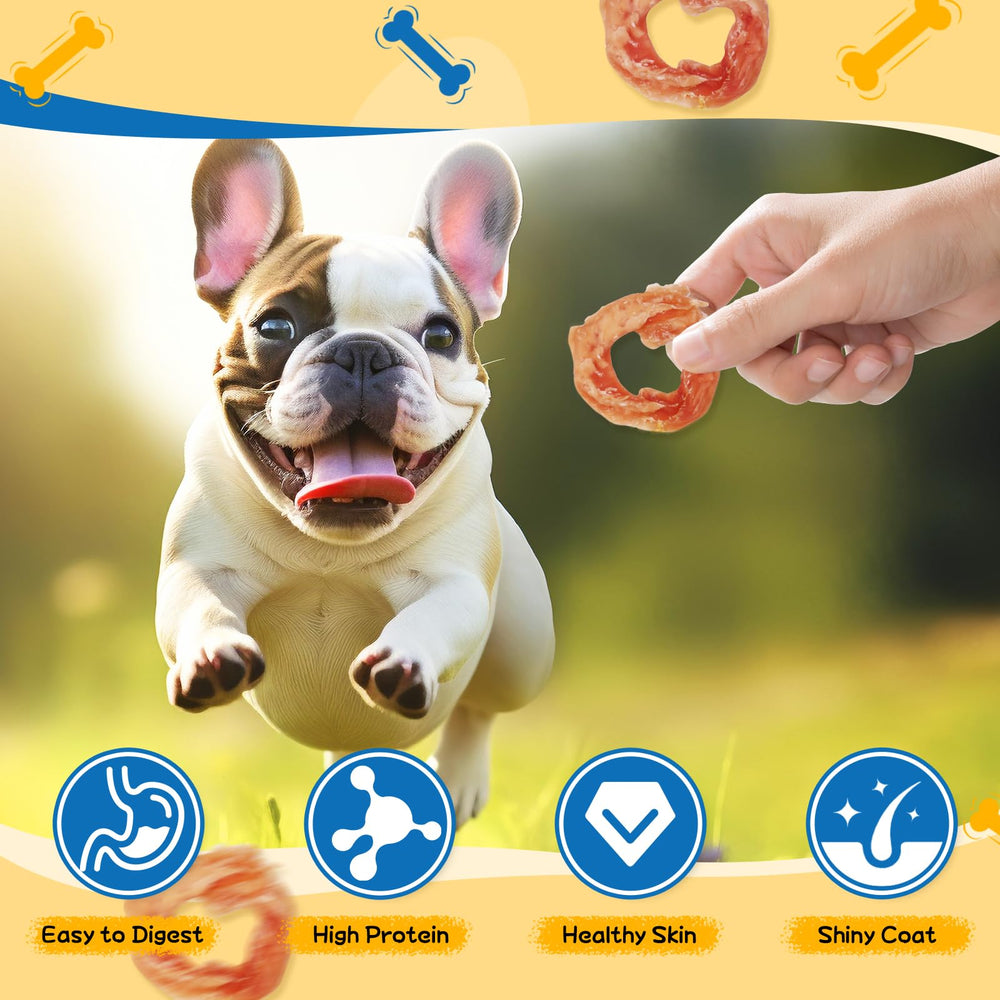 Gazeupon snack chien anneaux interactifs : stimule le jeu et l'attention lors des récompenses.