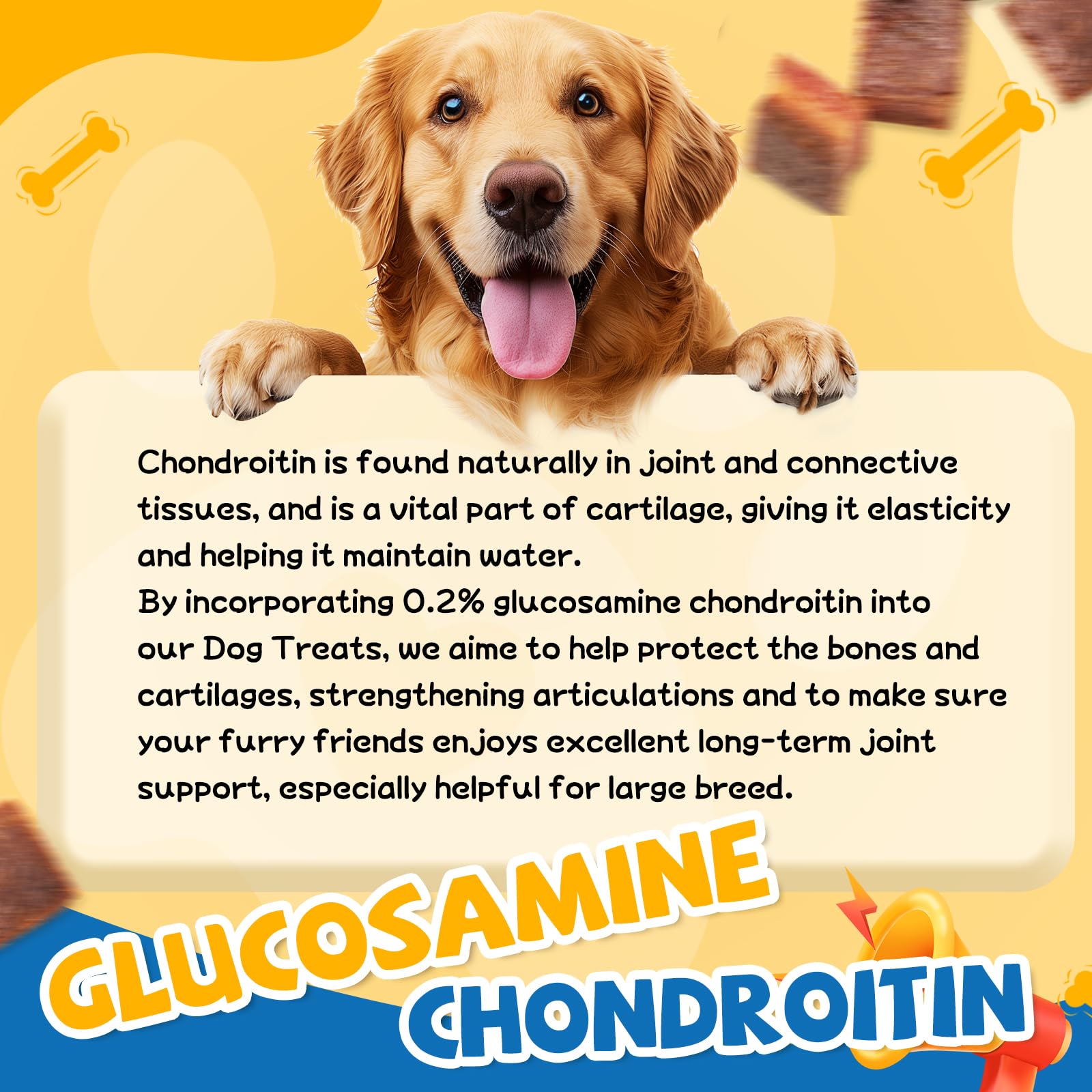 gazeupon snack polyvalent, facile a partager en portions pour grands chiens.