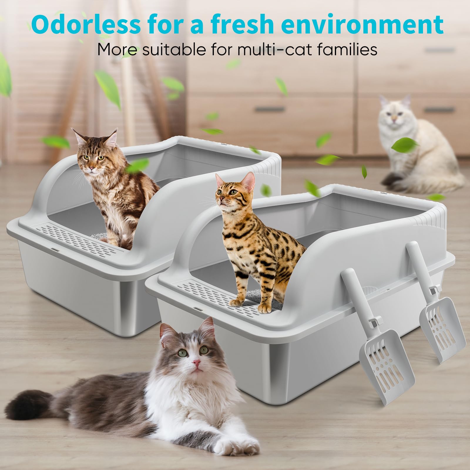 GazingMe capacité de 30 litres par boîte pour chats et familles actives.
