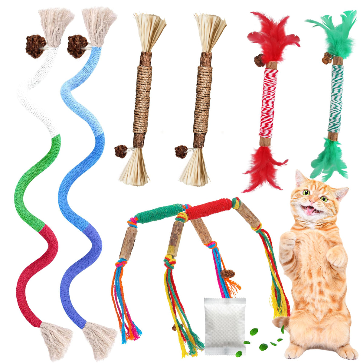 GBSYU bâtons-vigne-argentee-chat, jouet stimulant pour la dentition et le jeu.