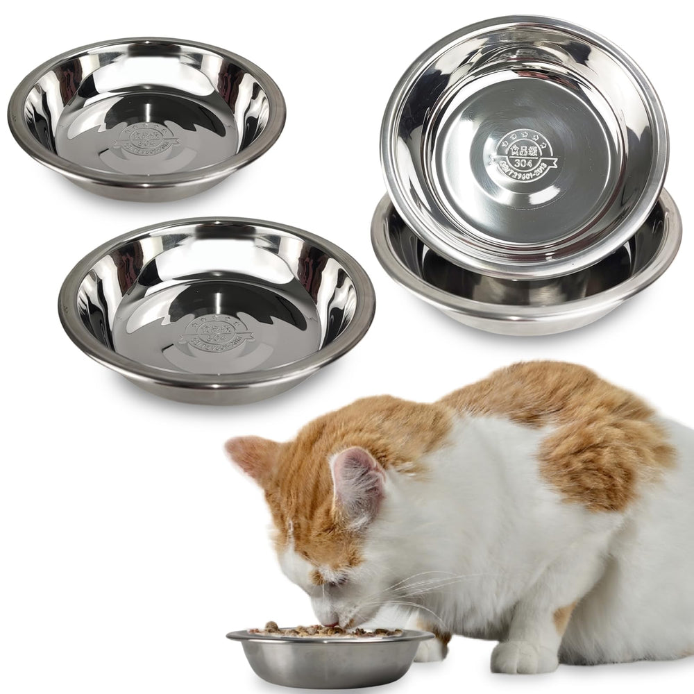 Bols GCVOPTON en acier inoxydable pour chats, peu profond et moustaches confortables.