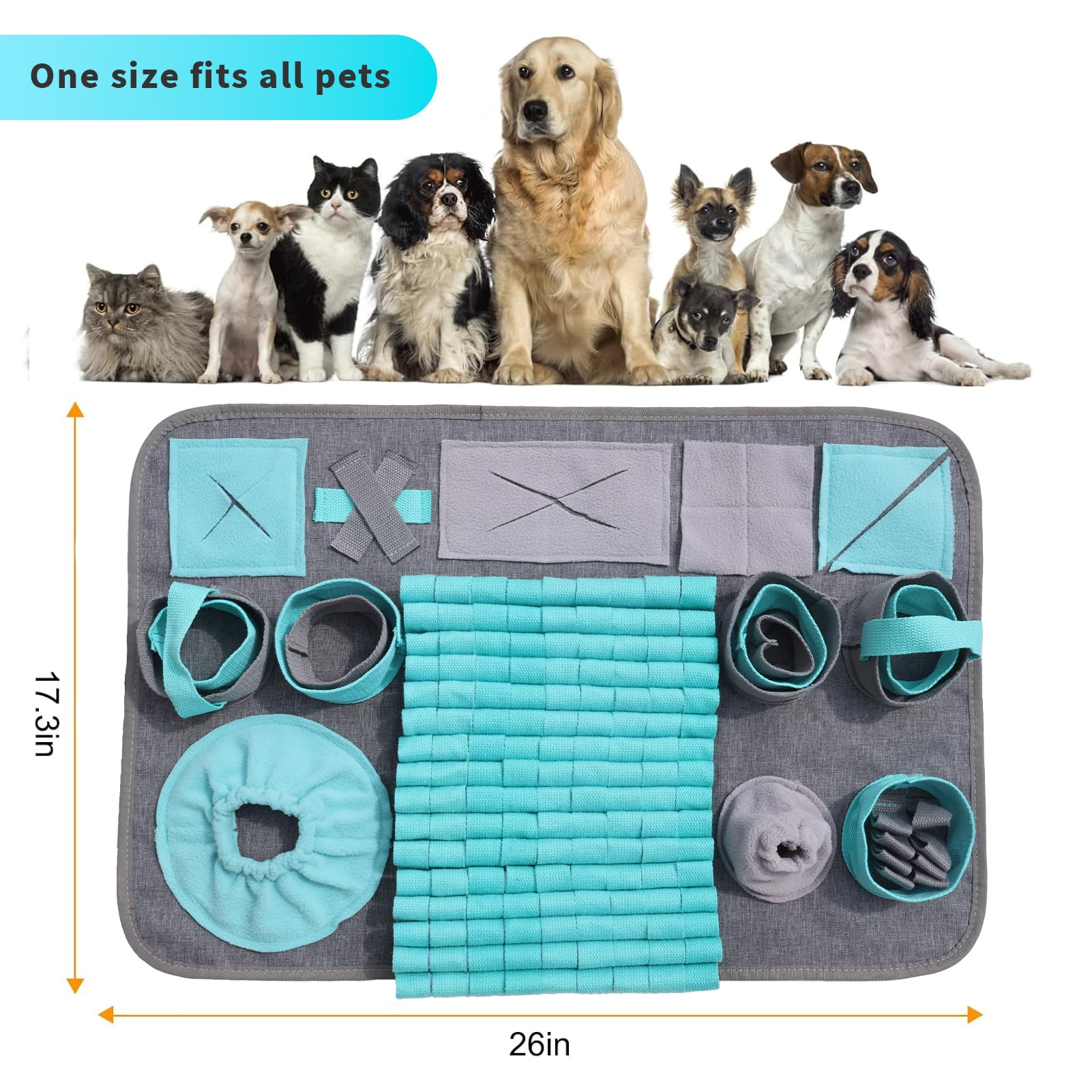 GDDGXXF Snuffle Mat surface interactive pour chien, stimulation et concentration accrues.