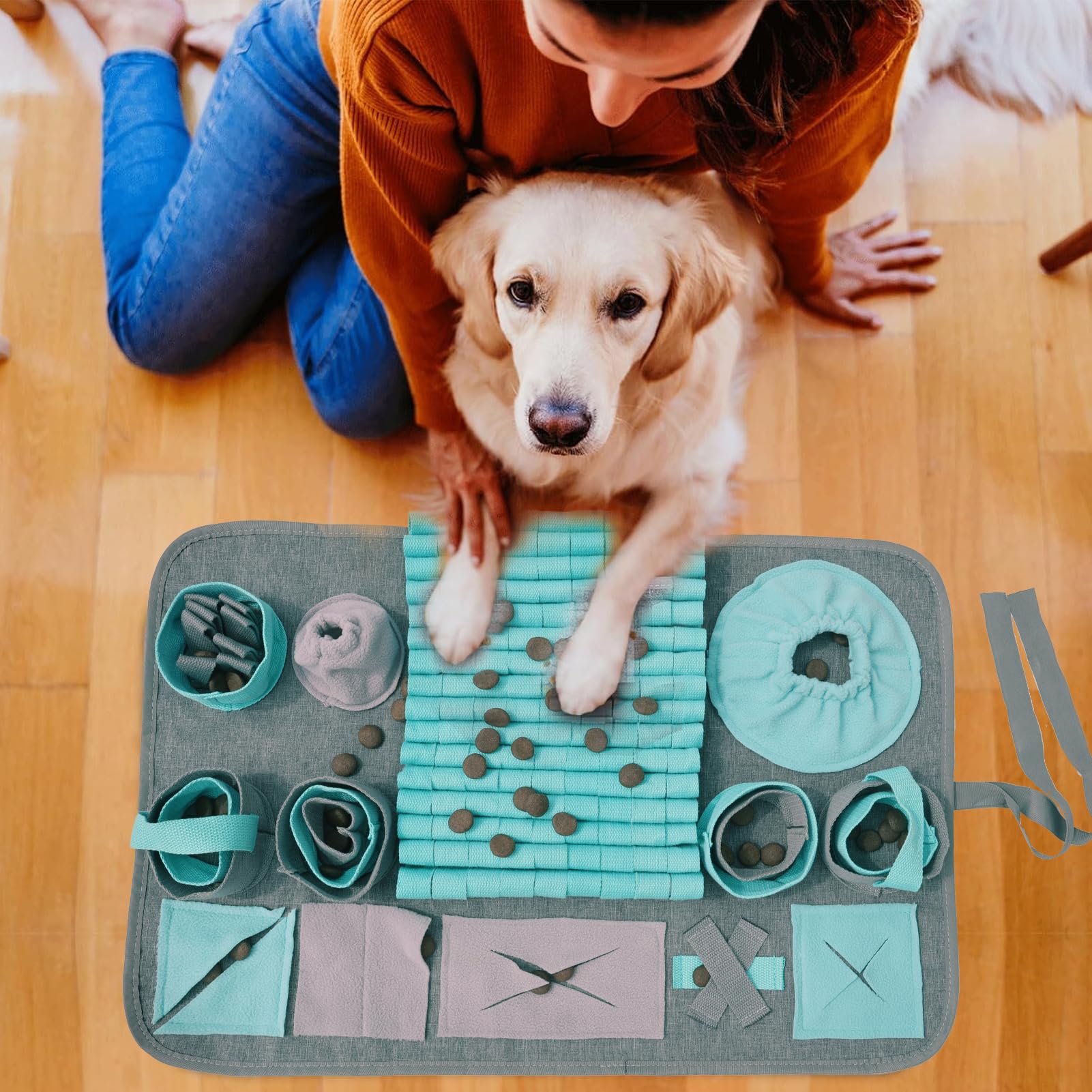 GDDGXXF Snuffle Mat adapté aux petits et moyens chiens, jeu d’entraînement olfactif.