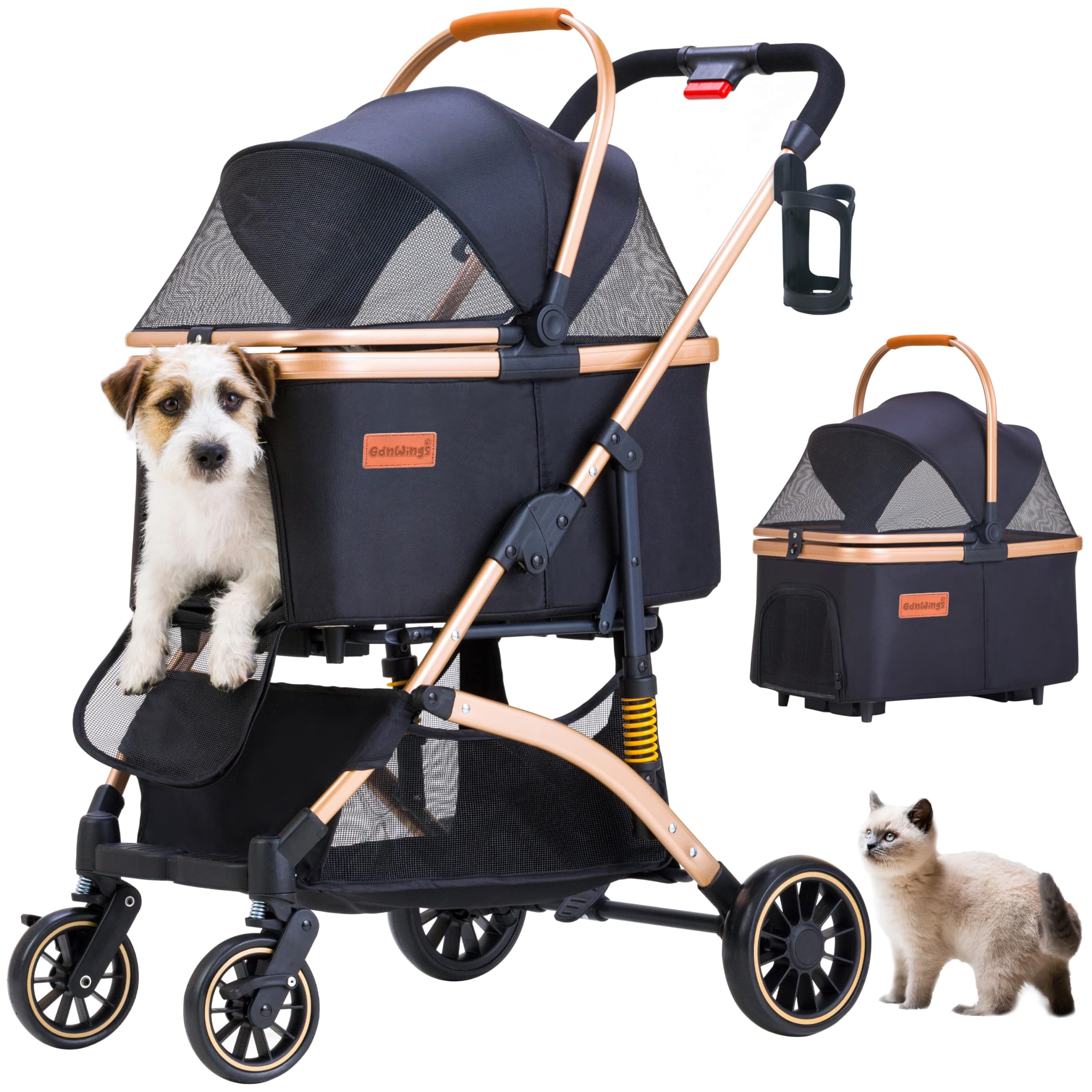 GdnWings, poussette animaux petits chiens, cadre léger pour promenades quotidiennes.