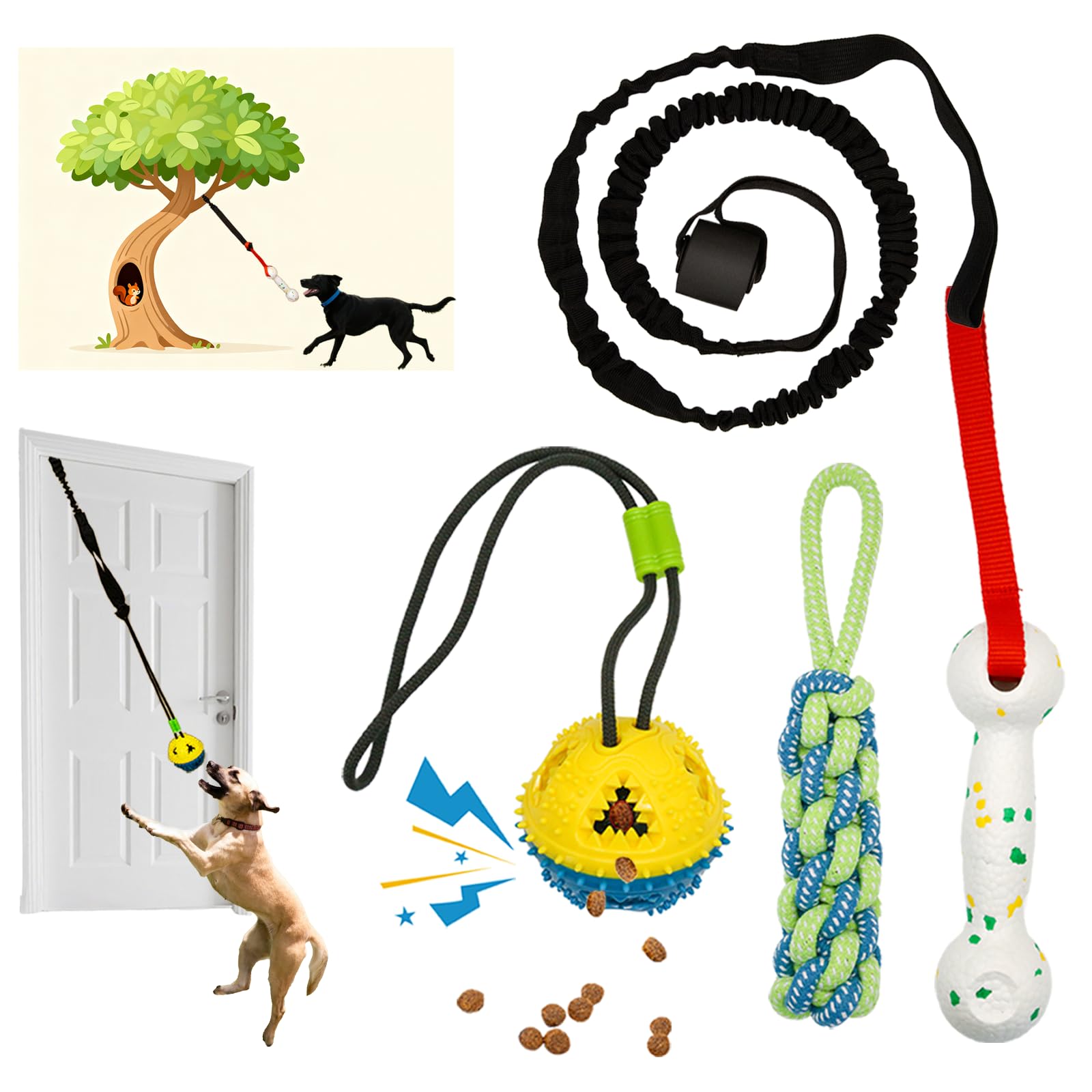 GDuolaPaws corde bungee pour chien prête à l’usage intérieur.