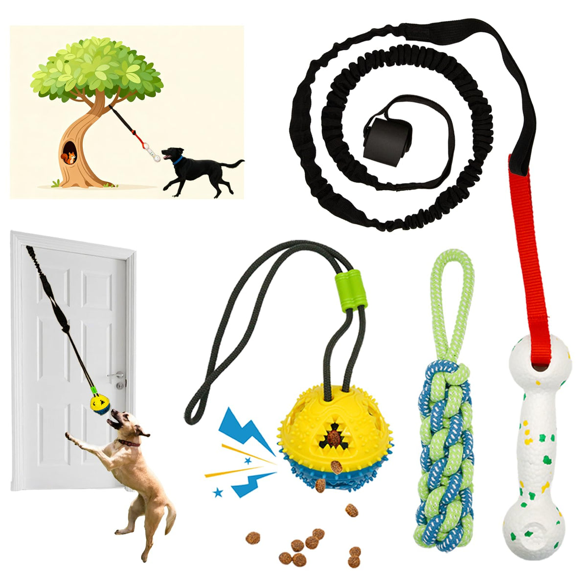 GDuolaPaws corde bungee pour chien prête à l’usage intérieur.