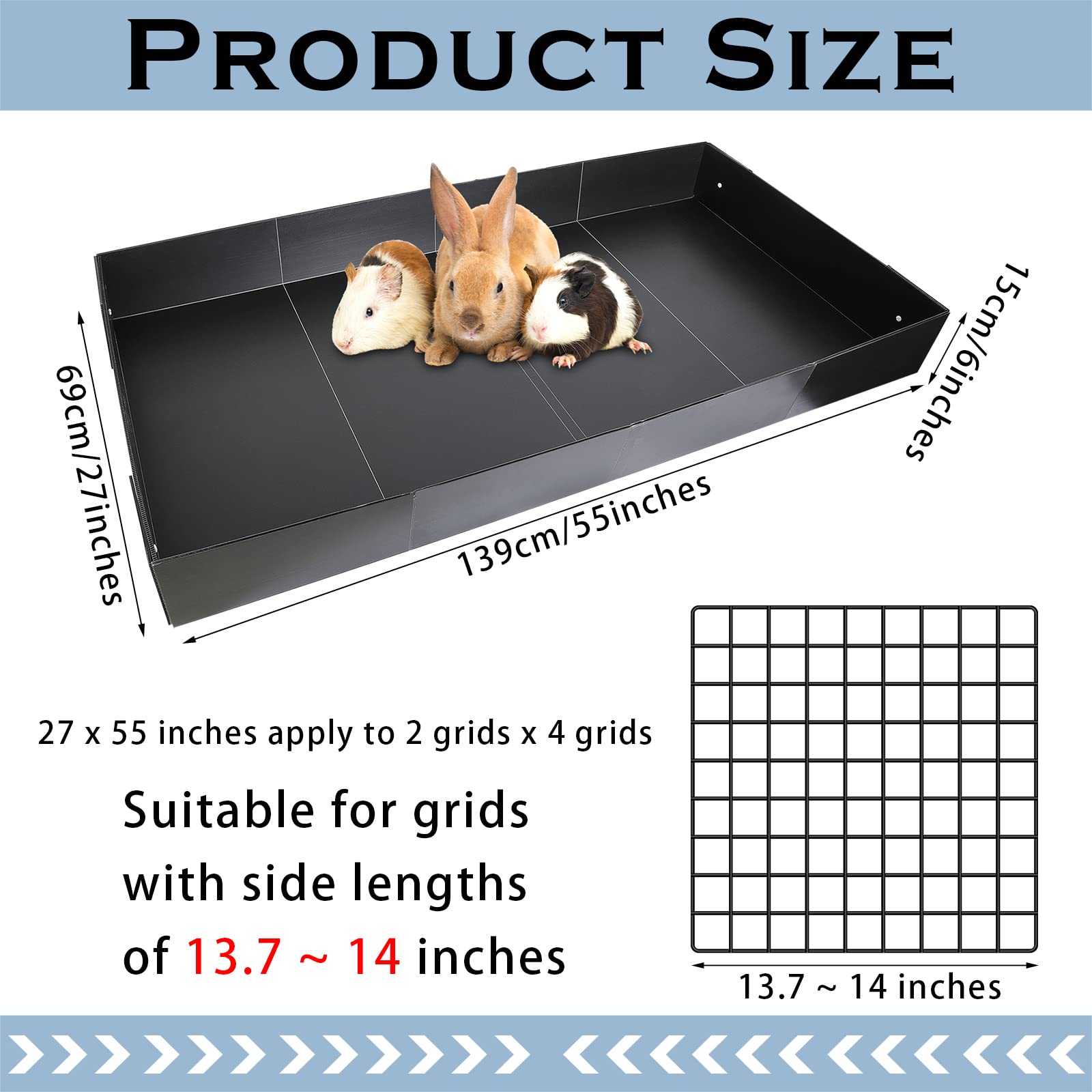 Tapis plastique imperméable Geelin pour cage, nettoyage facile.
