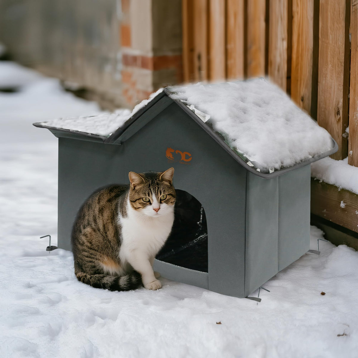 GeerDuo cabane extérieure pour chats sauvages, refuge étanche toute l'année.