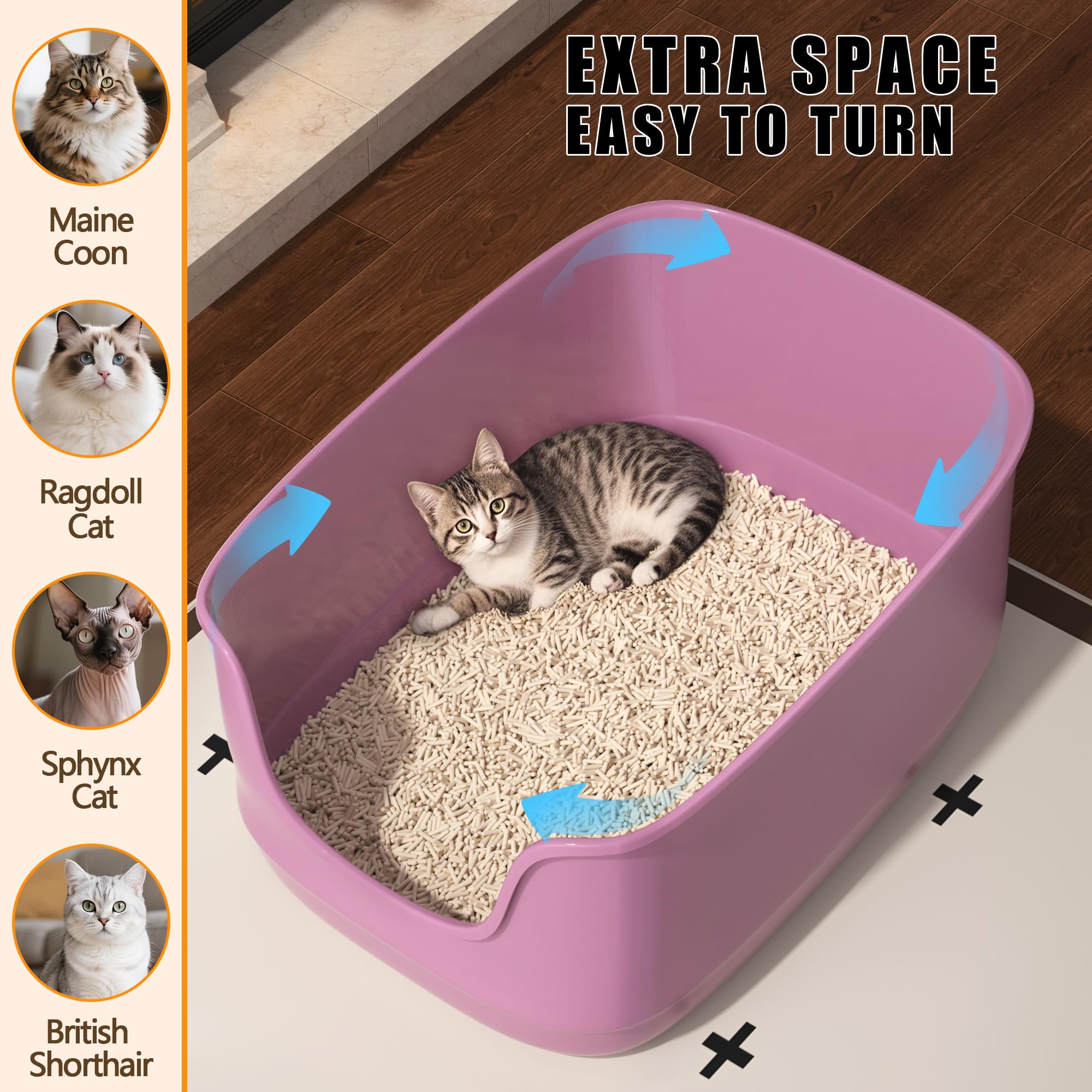 Gefryco litière chat monobloc sans joints rose, pas de fuites