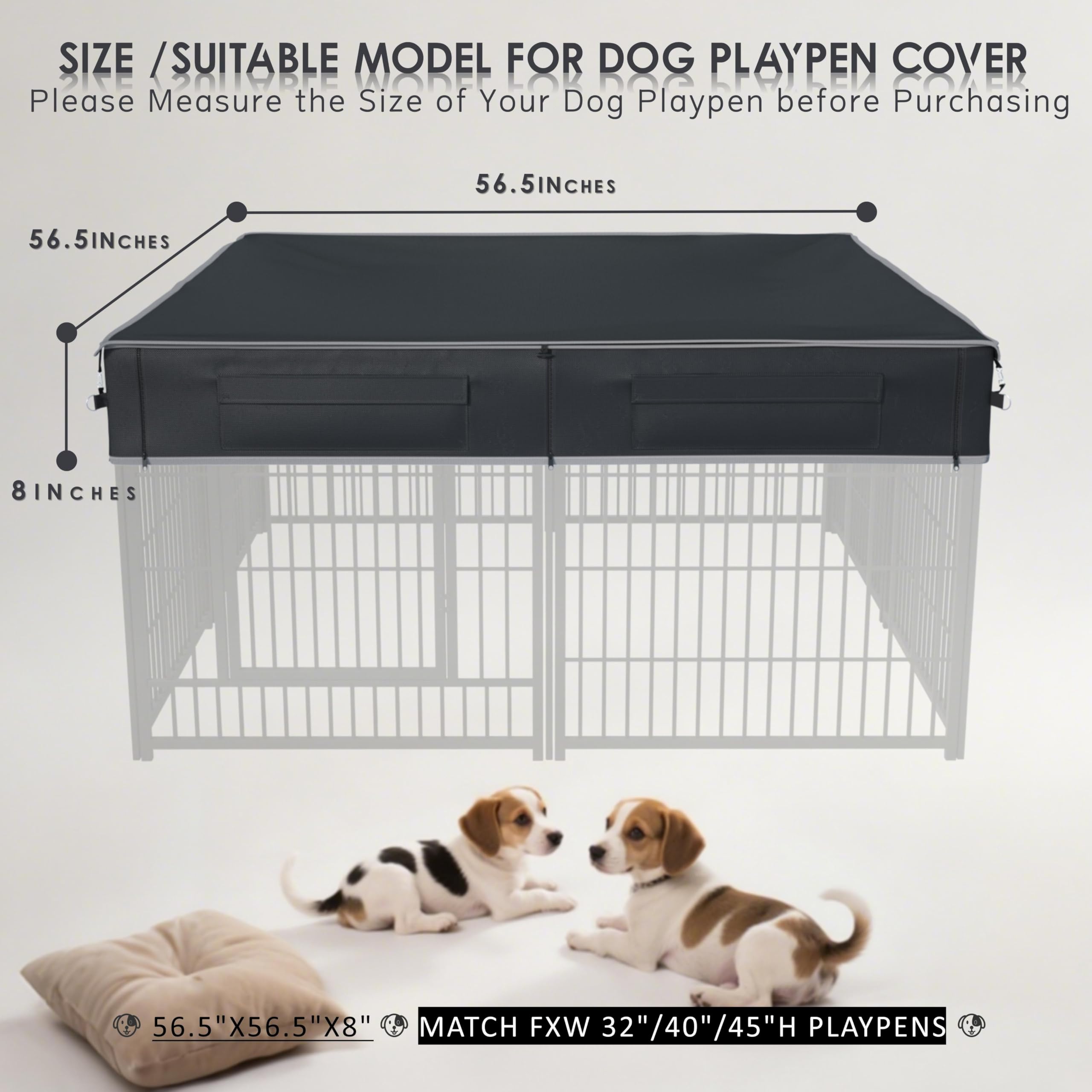 GEHENG couvre-cage pour chien, arrière, espace extérieur sécurisé.