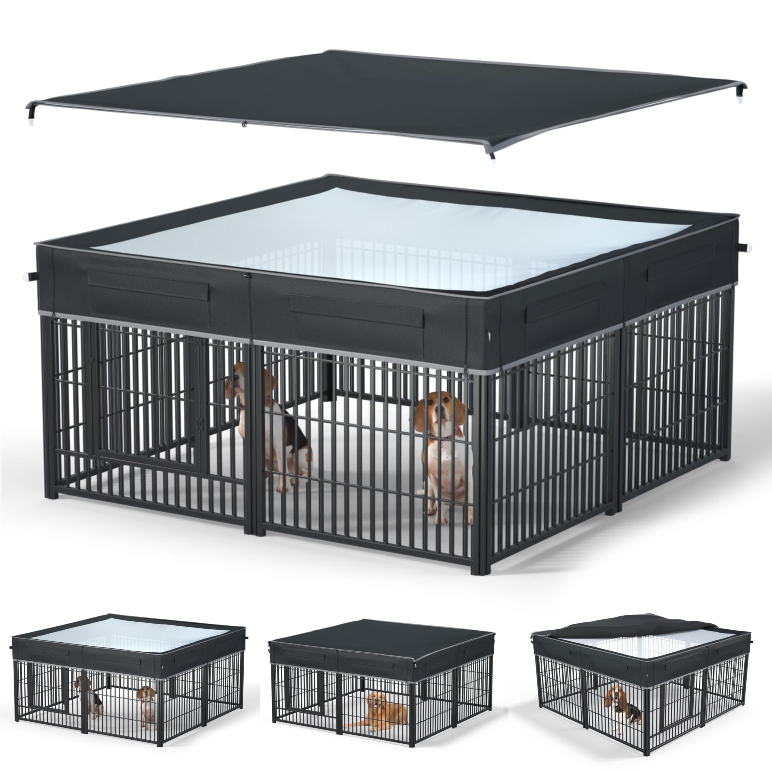 GEHENG couvre-cage pour chien, avant, protection solaire et vent.