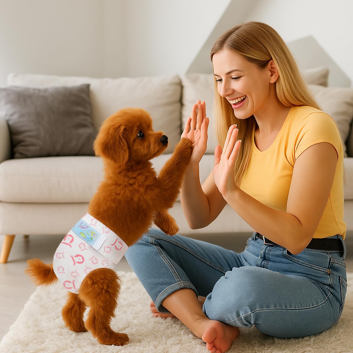 GEHUIZER couches pour chien rose — bord impermeable pour eviter les fuites.