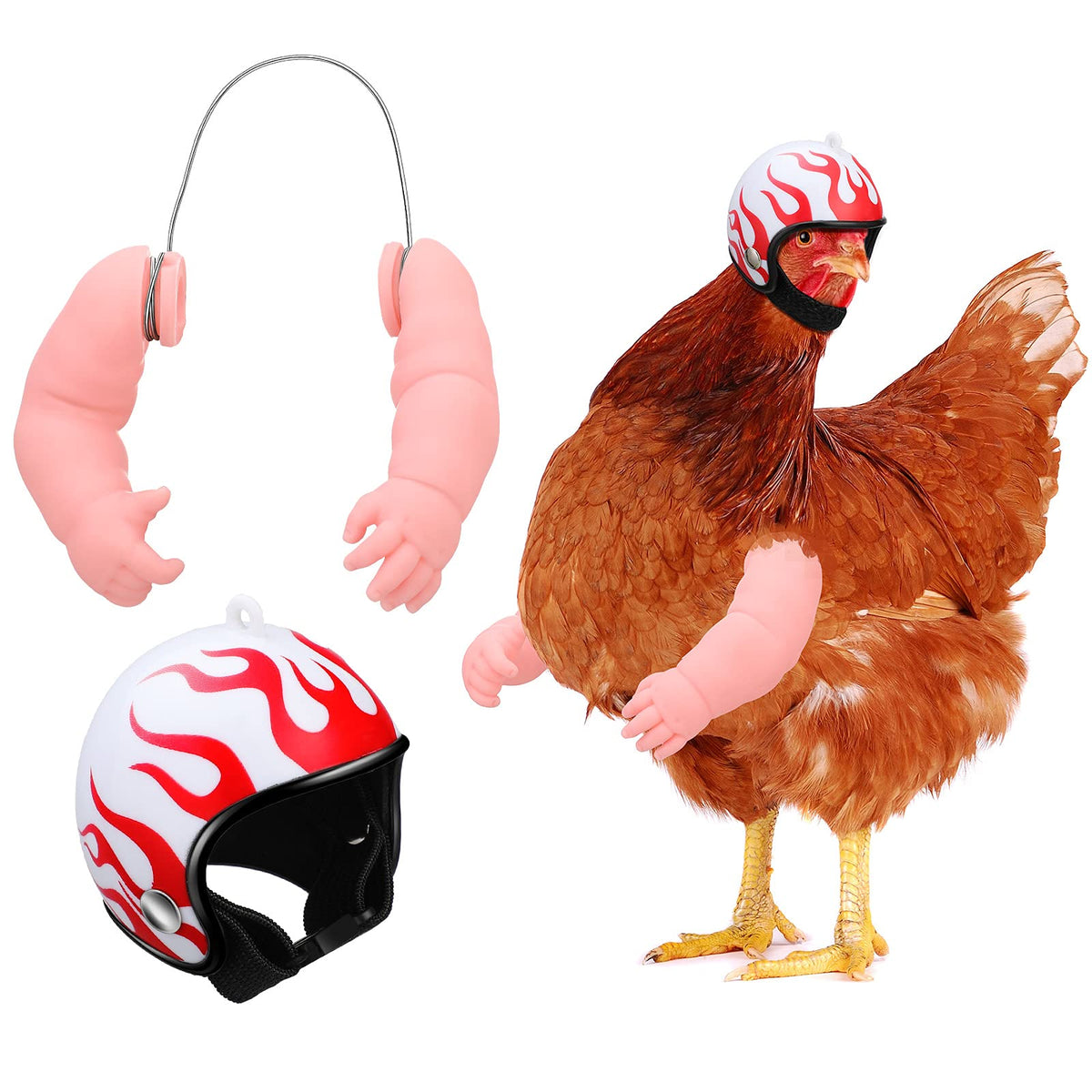 Gejoy bras poupee poulet, pour photos amusantes et deguisements.