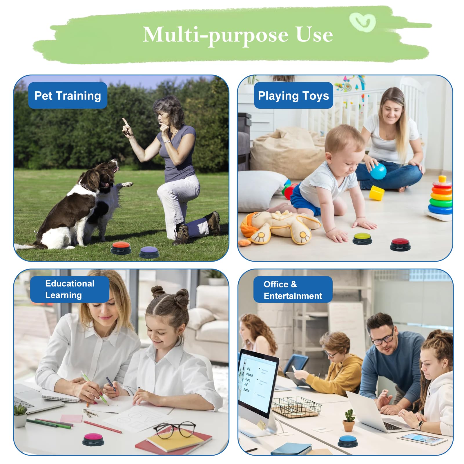 Gelabur-boutons-design-solide-durable : conçu pour résister à l'usage répété par chiens et enfants.