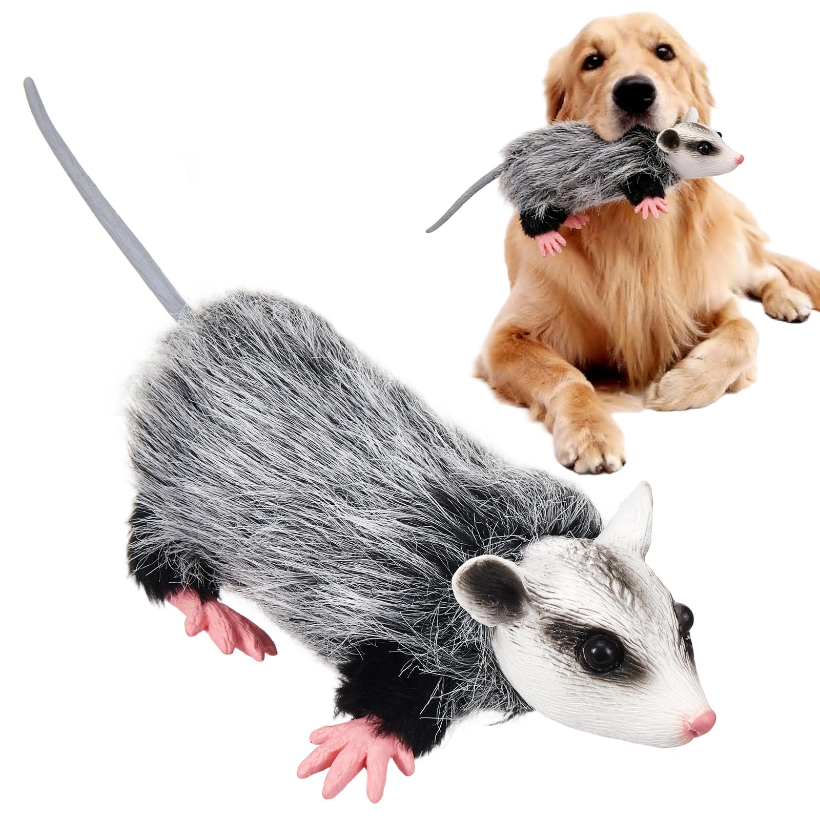 Gemscream opossum peluche avec siffleur pour divertir votre chien
