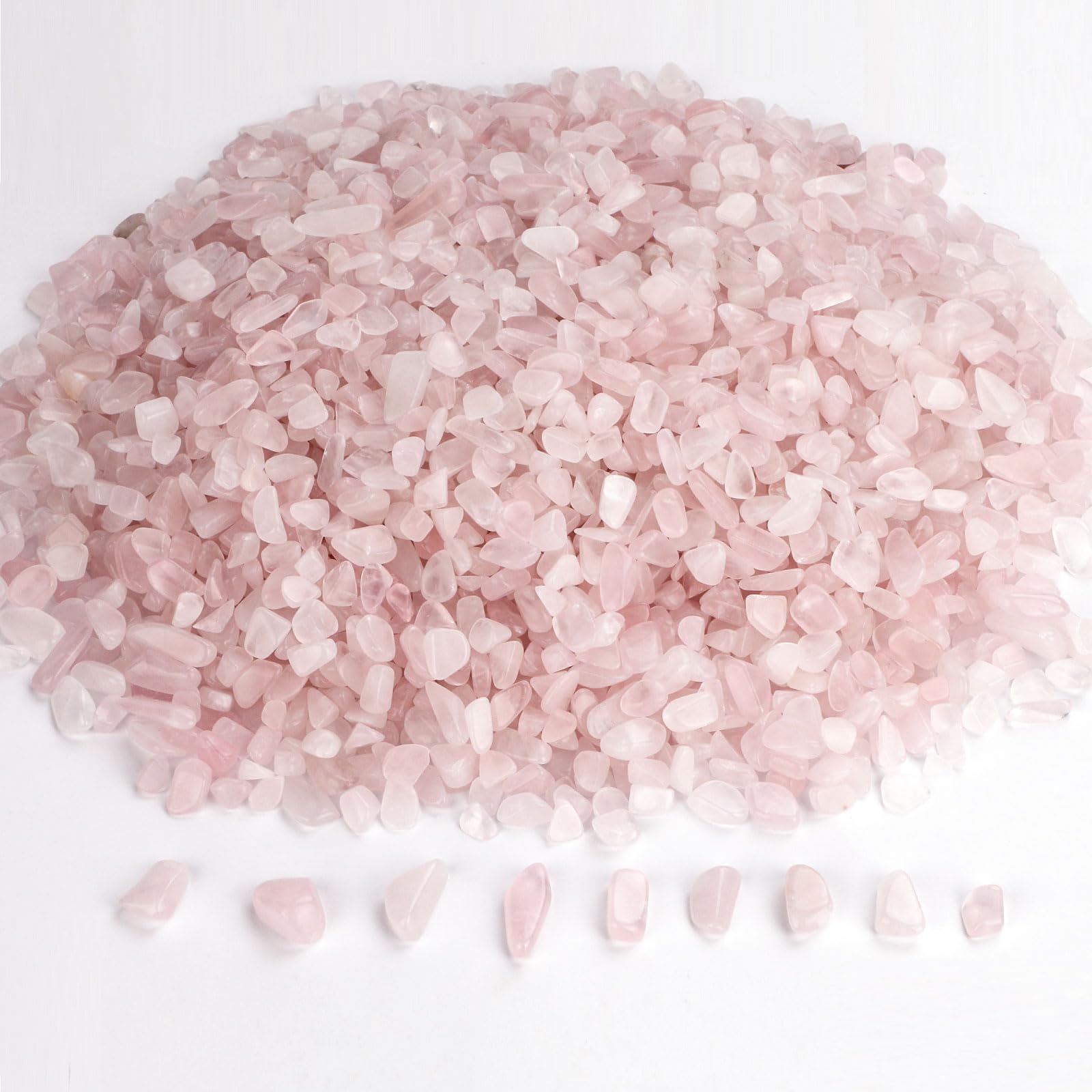 Gemshan éclats quartz rose 7-9 mm, idéal pour bouteilles décoratives à faire soi-même.